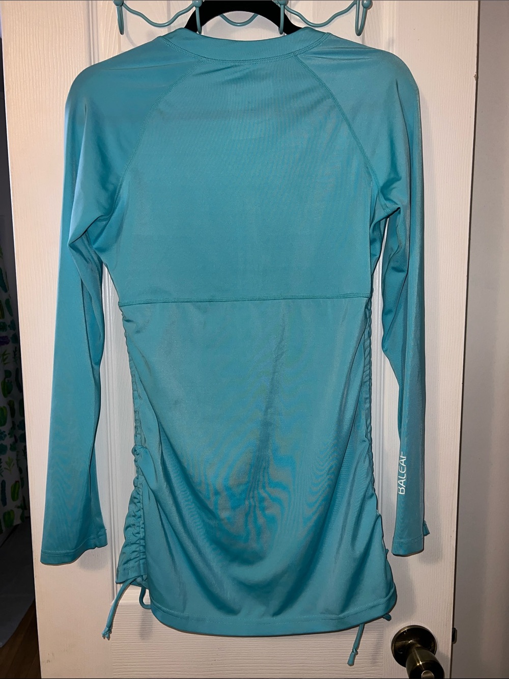 Aqua Blue Long Sleeve Half-Zip Swim Shirt - Picture 3 of 8